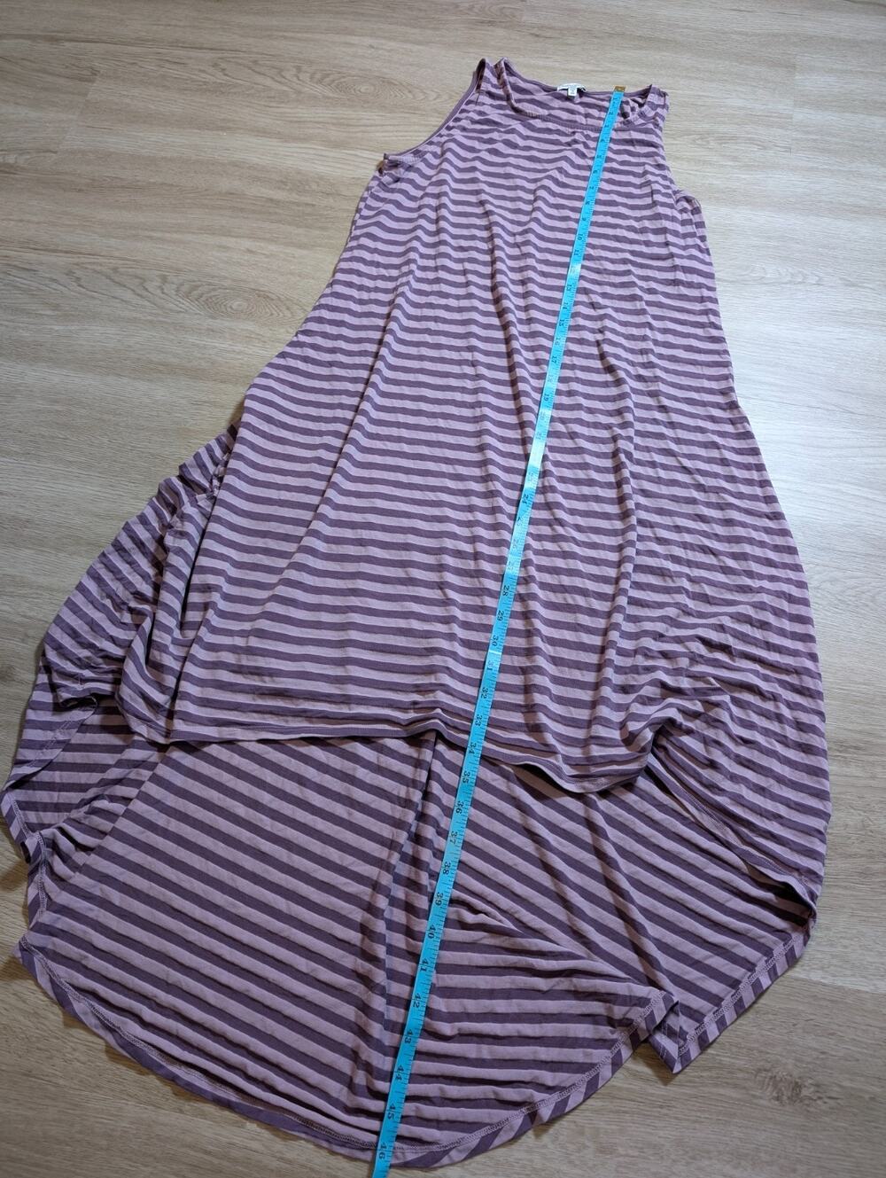Splendid Womens Large Pink Purple Striped Sleeveless Swing Tank Dress USA Made